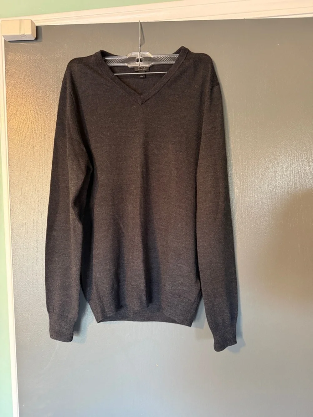 J. Crew Men's V-Neck Sweater in Charcoal Gray